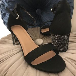 Simply Be black sandal block heels